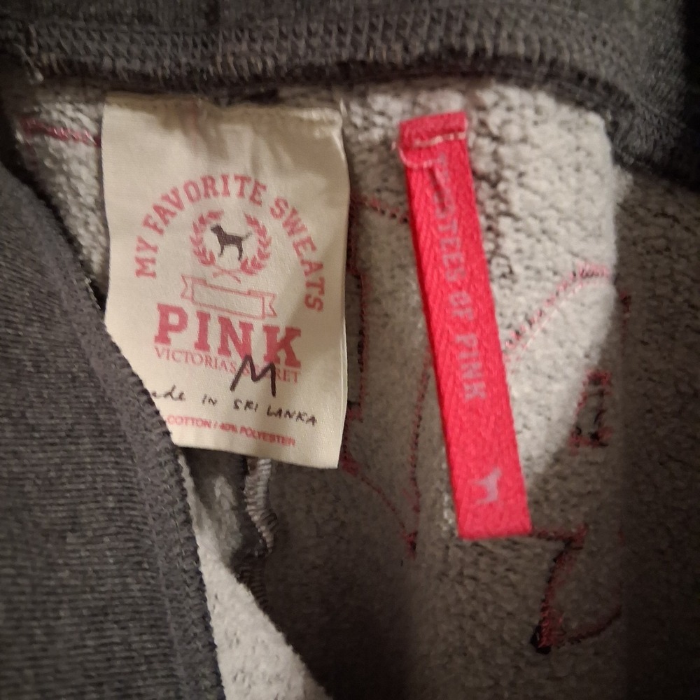 True Vintage Y2K PINK Victoria's Secret Joggers Sweatpants M Spellout EUC - Picture 4 of 6